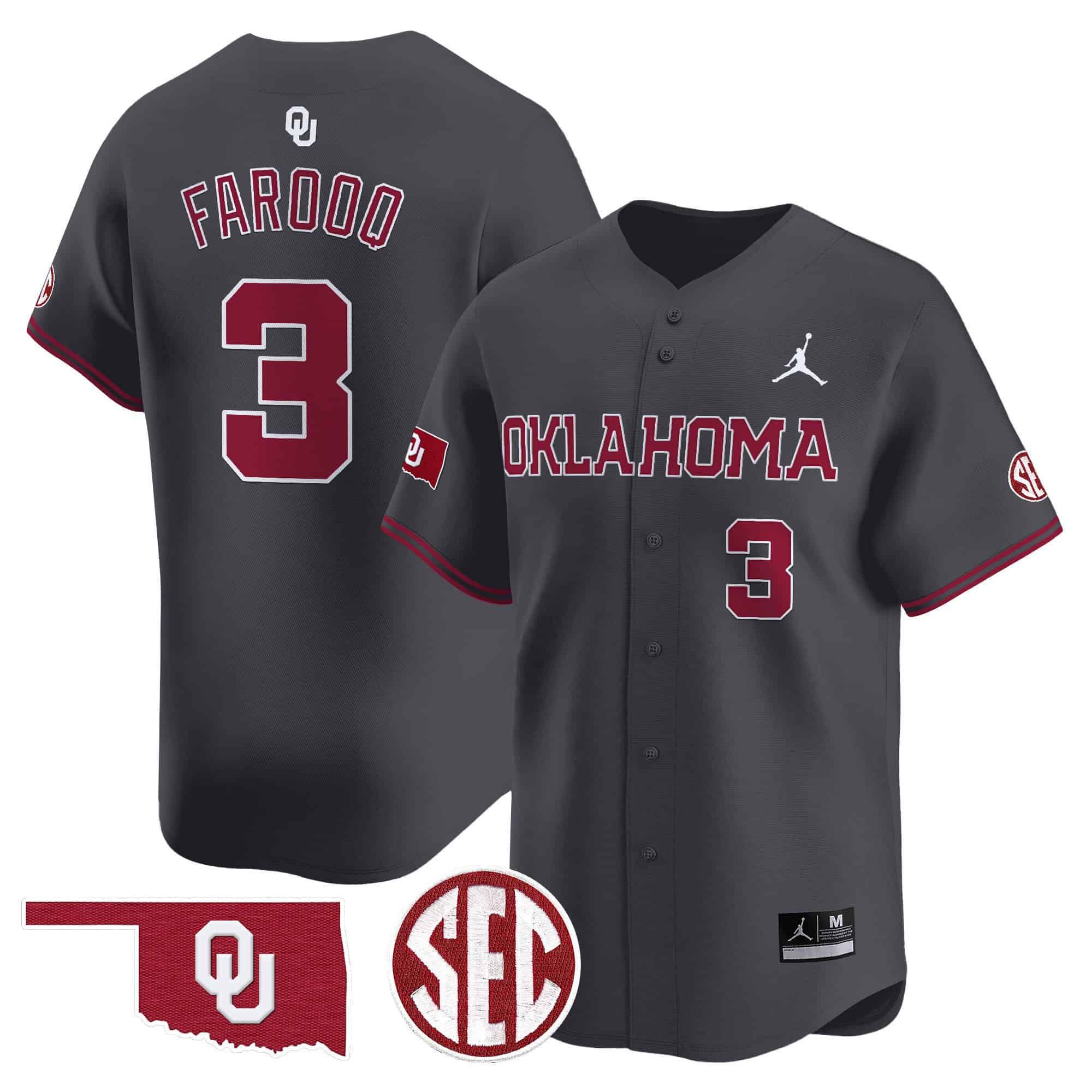 Men Oklahoma Sooners 3 Farooq Grey 2024 Vapor Premier Limited NCAA Jersey